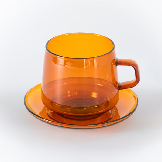 Amber Mug and Saucer