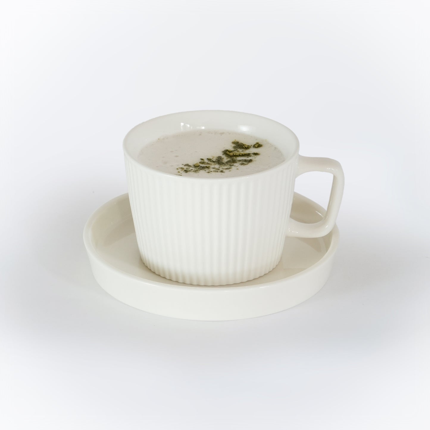 Ceramic Mug and Saucer, Cream